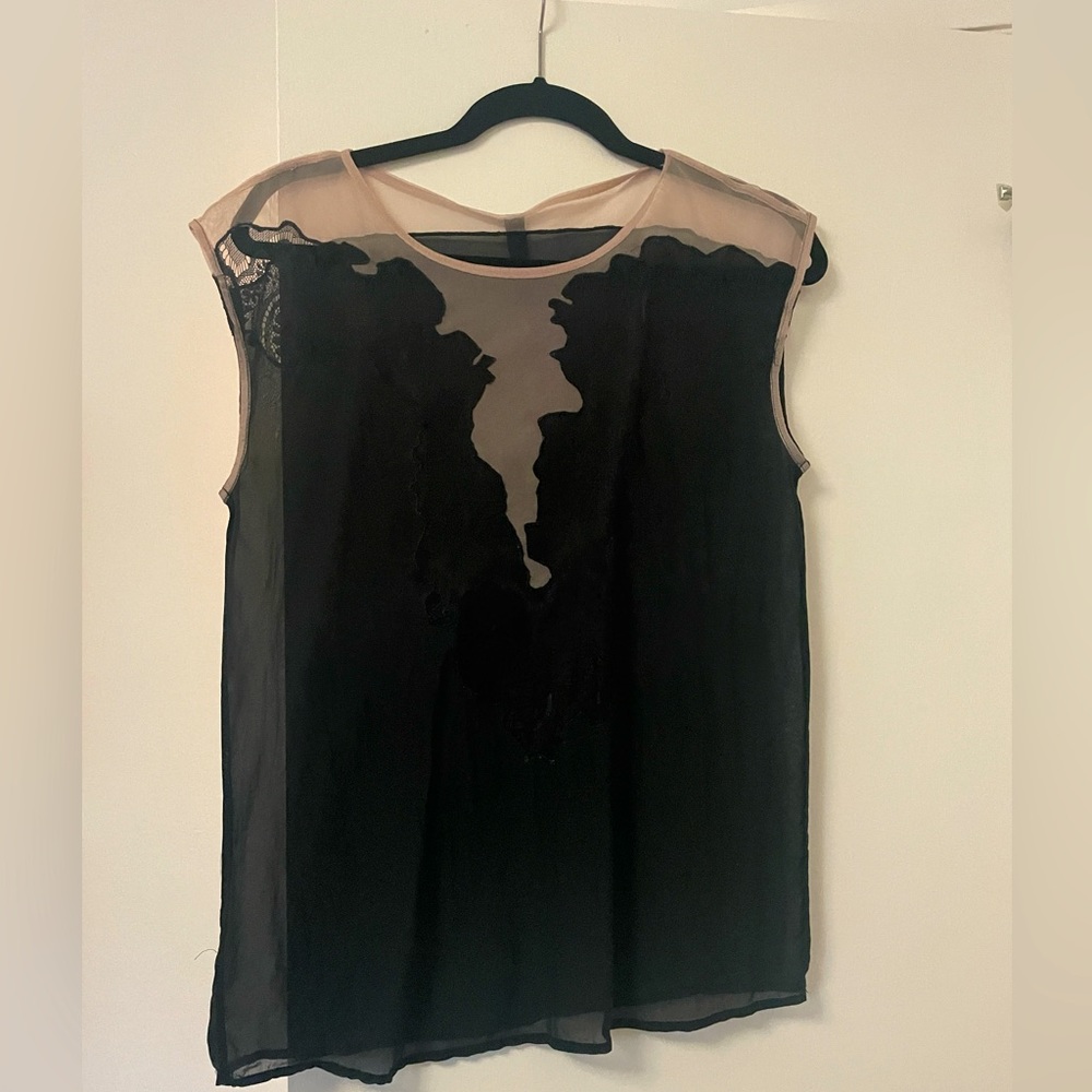 Classic EDUN chiffon/lace/silk top